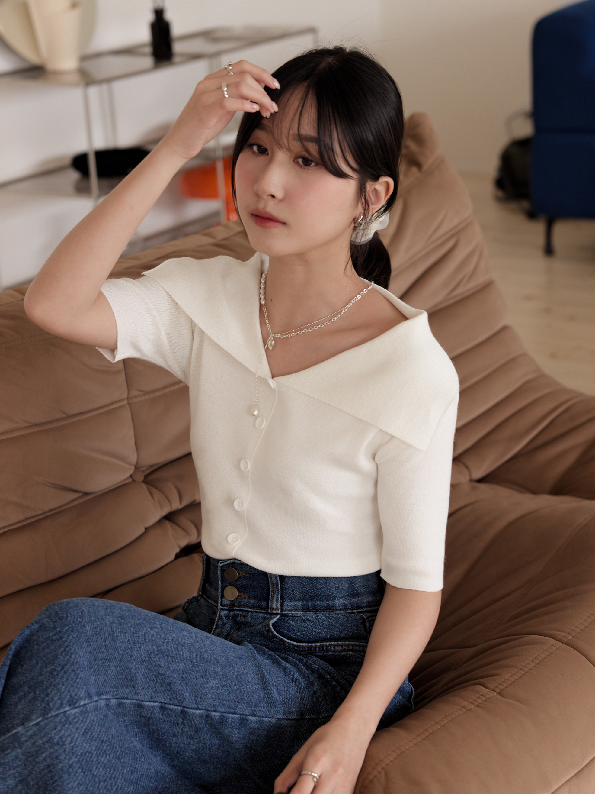 巴洛克雙層珍珠吊墜項鍊