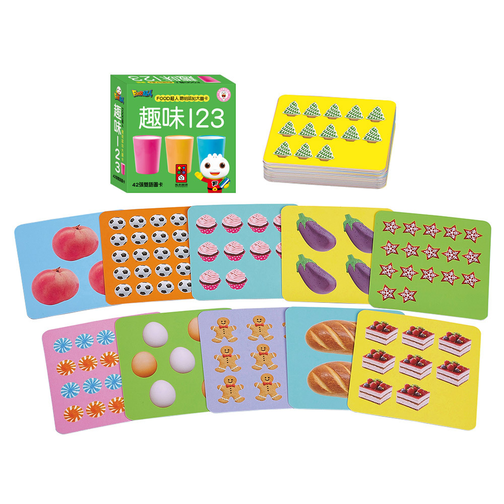 《 風車出版 》  FOOD超人聰明認知大圖卡-趣味123*新版