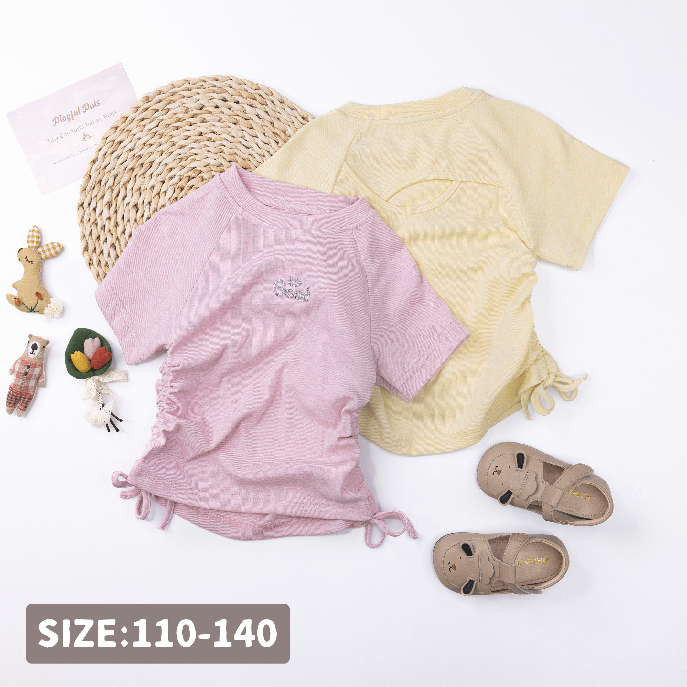 【H50204】閃閃鑽石微笑後簍空上衣/短T