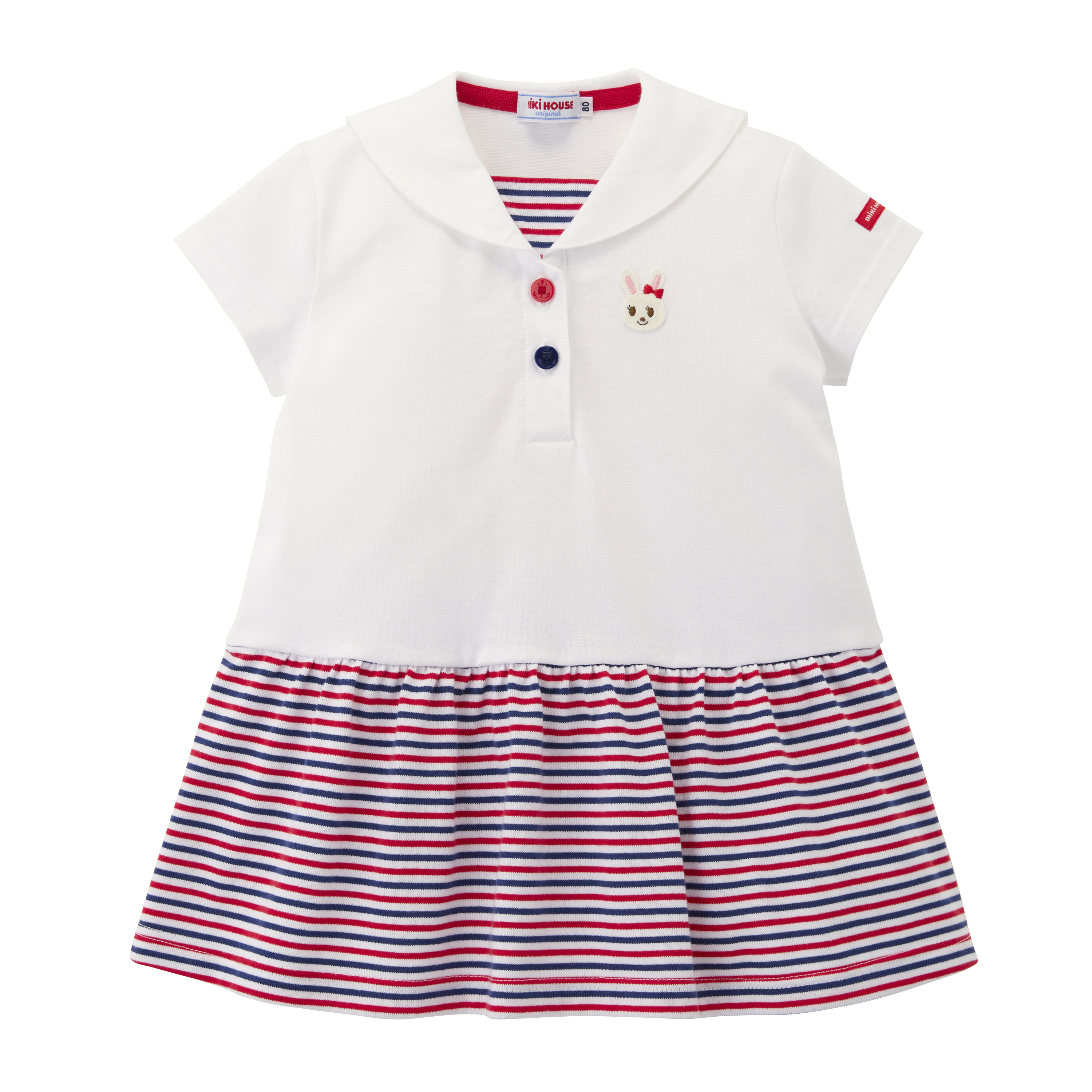 水手領舞颯兔洋裝-白