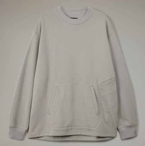 【 Y-3 LOGO CREW 多口袋圓領衫 - 灰 】