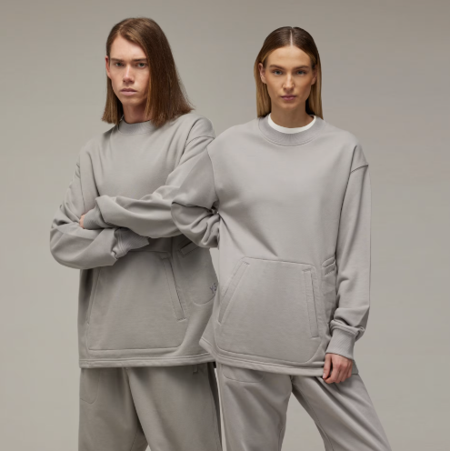 【 Y-3 LOGO CREW 多口袋圓領衫 - 灰 】