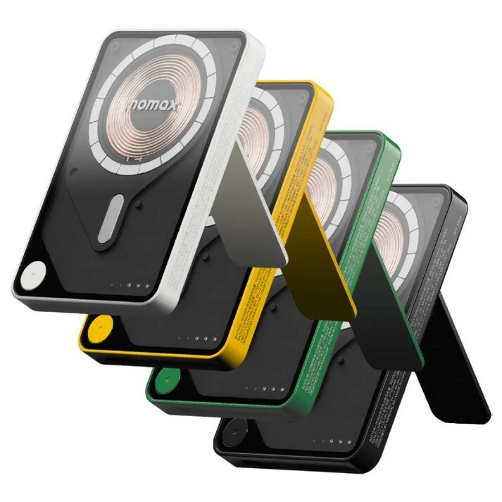 Momax 1-Power X Pro 5000mAh 磁吸內建USB-C線行動電源（附支架）