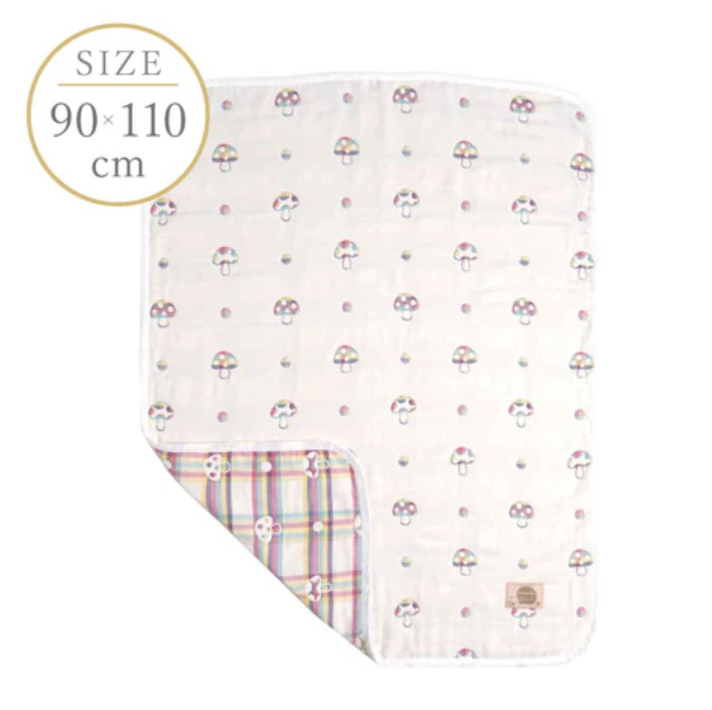 日本製 10Mois Hoppetta 蘑菇六重紗被  約 90x110cm