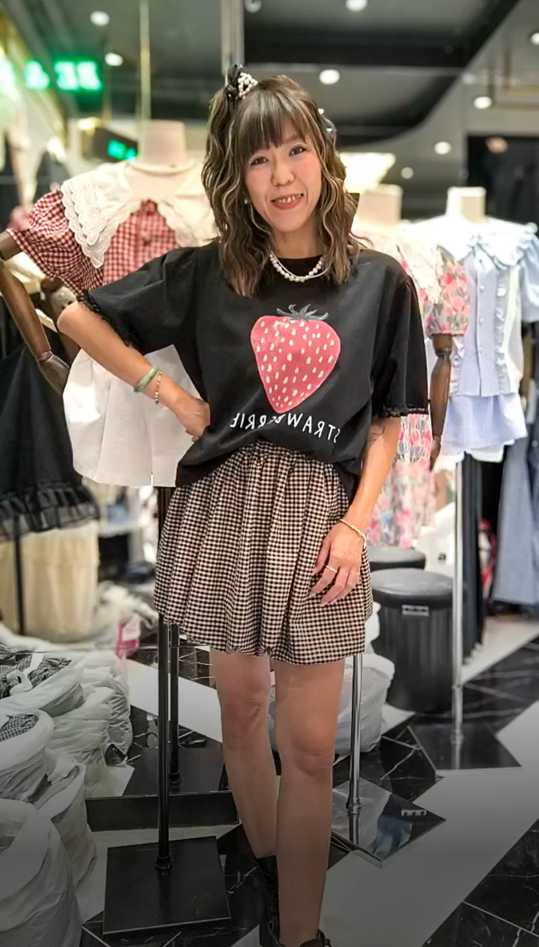 PM_K2520  ▶️格子褲裙 👉W:88cm H:cm L:39cm👈