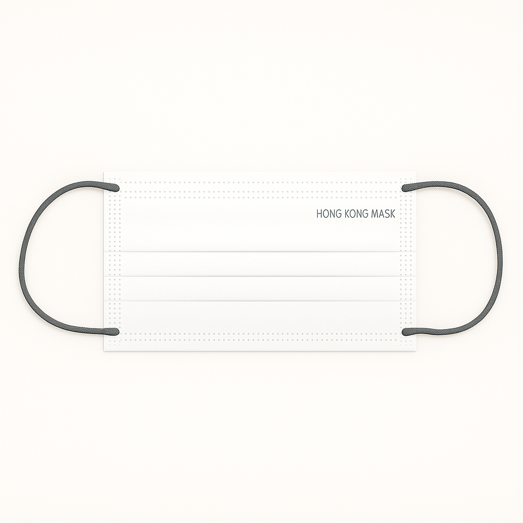 抗UV/防曬系列 - 成人口罩(30片裝) - 白色灰色耳繩【香港製造】