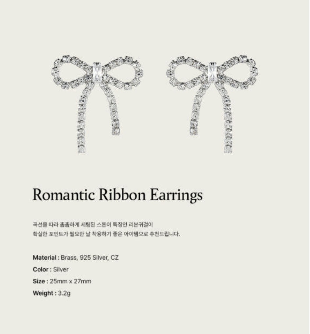 Blackpink 智秀 同款耳環 JYDdm 水晶 蝴蝶结耳環