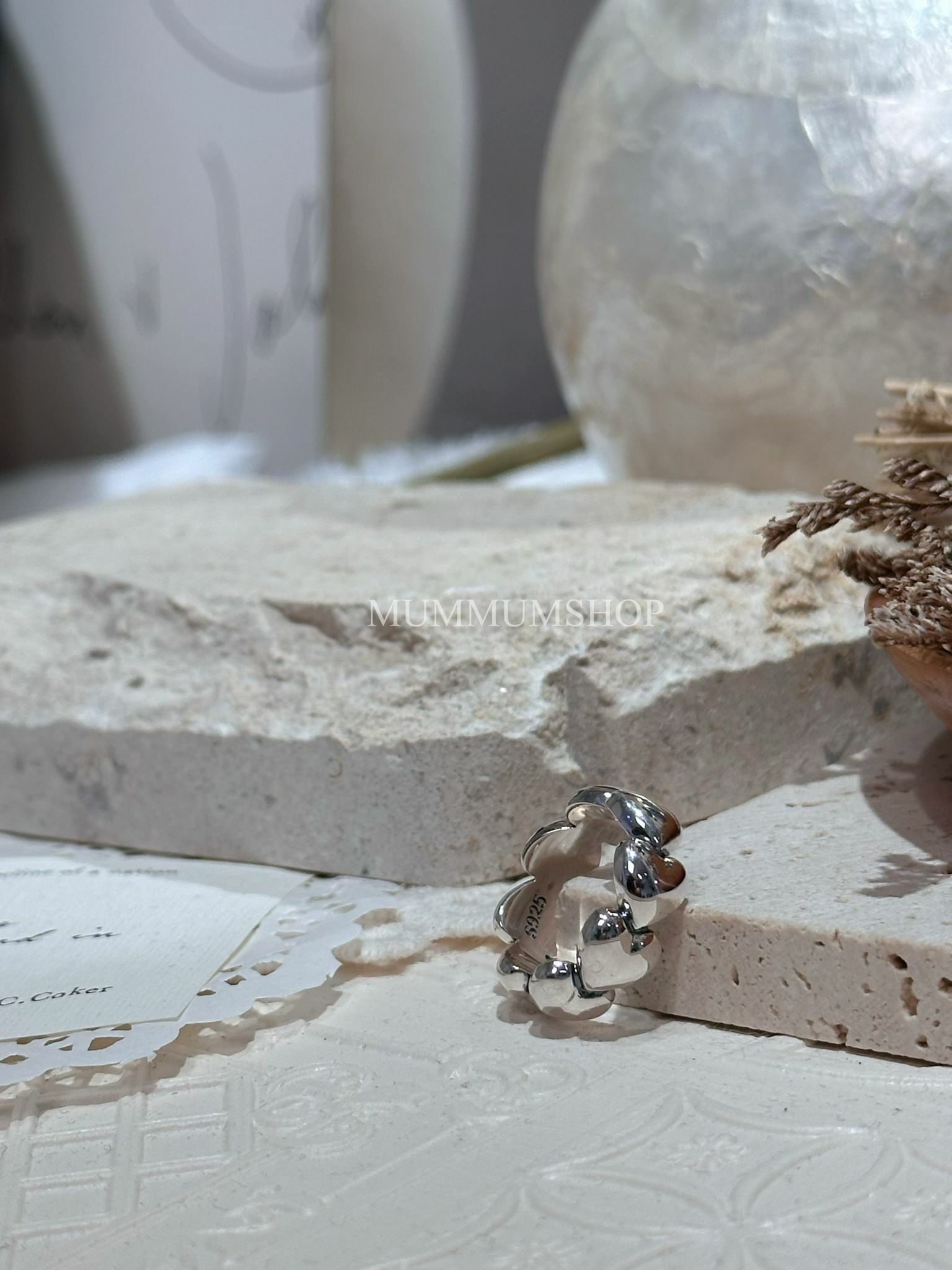 SL1105/sliver 立體心連心介指9號