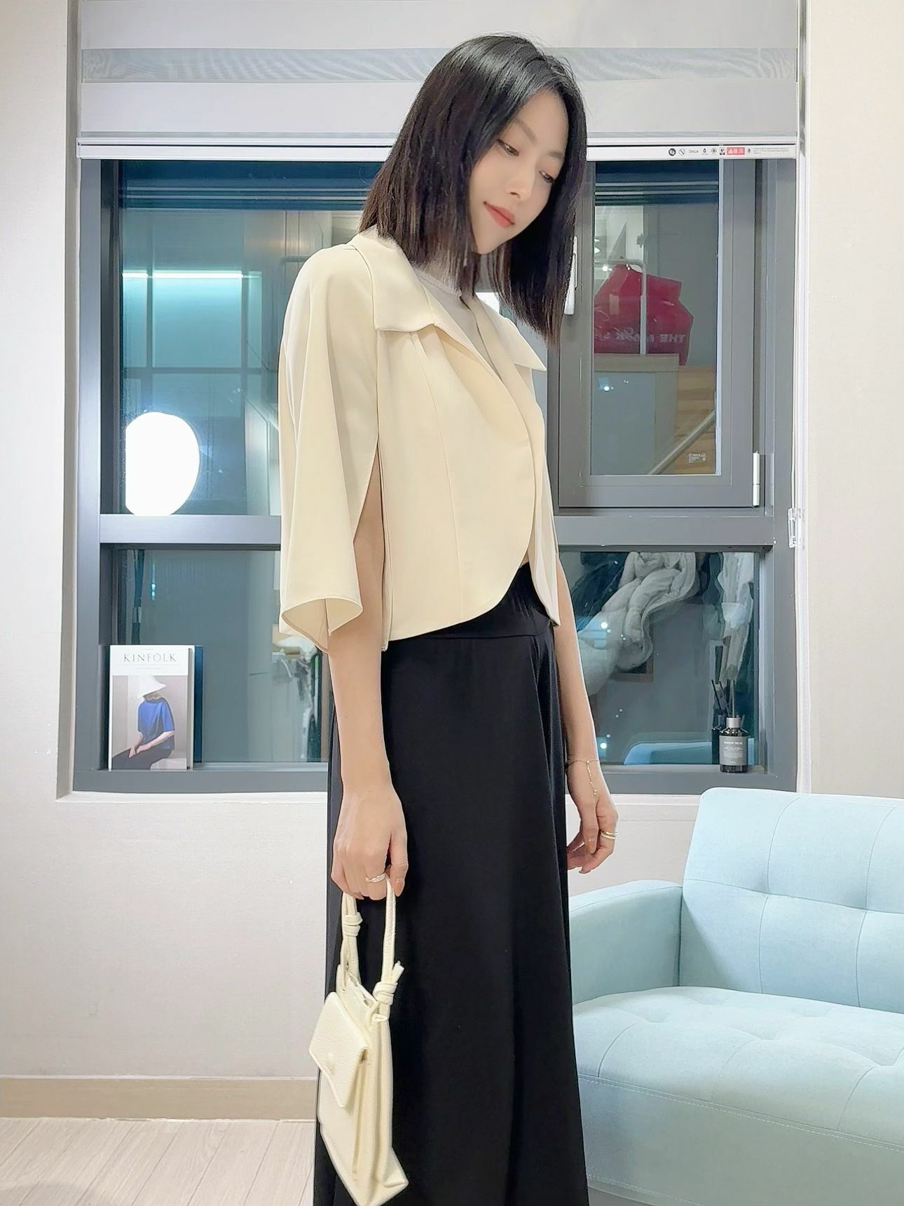 JK#7063🤍雪紡披肩外套