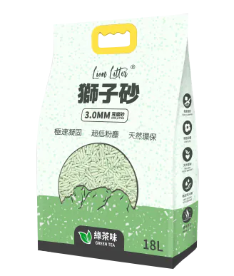 獅子砂 3MM 綠茶味豆腐貓砂．18L