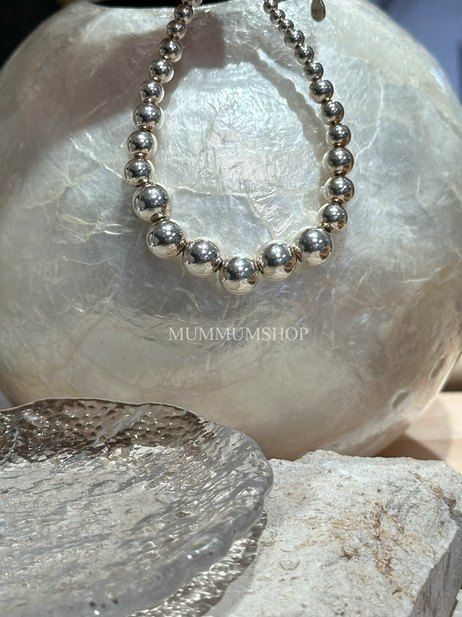 Sl1117/sliver MOMO家設計大小珠仔手鏈/onsale