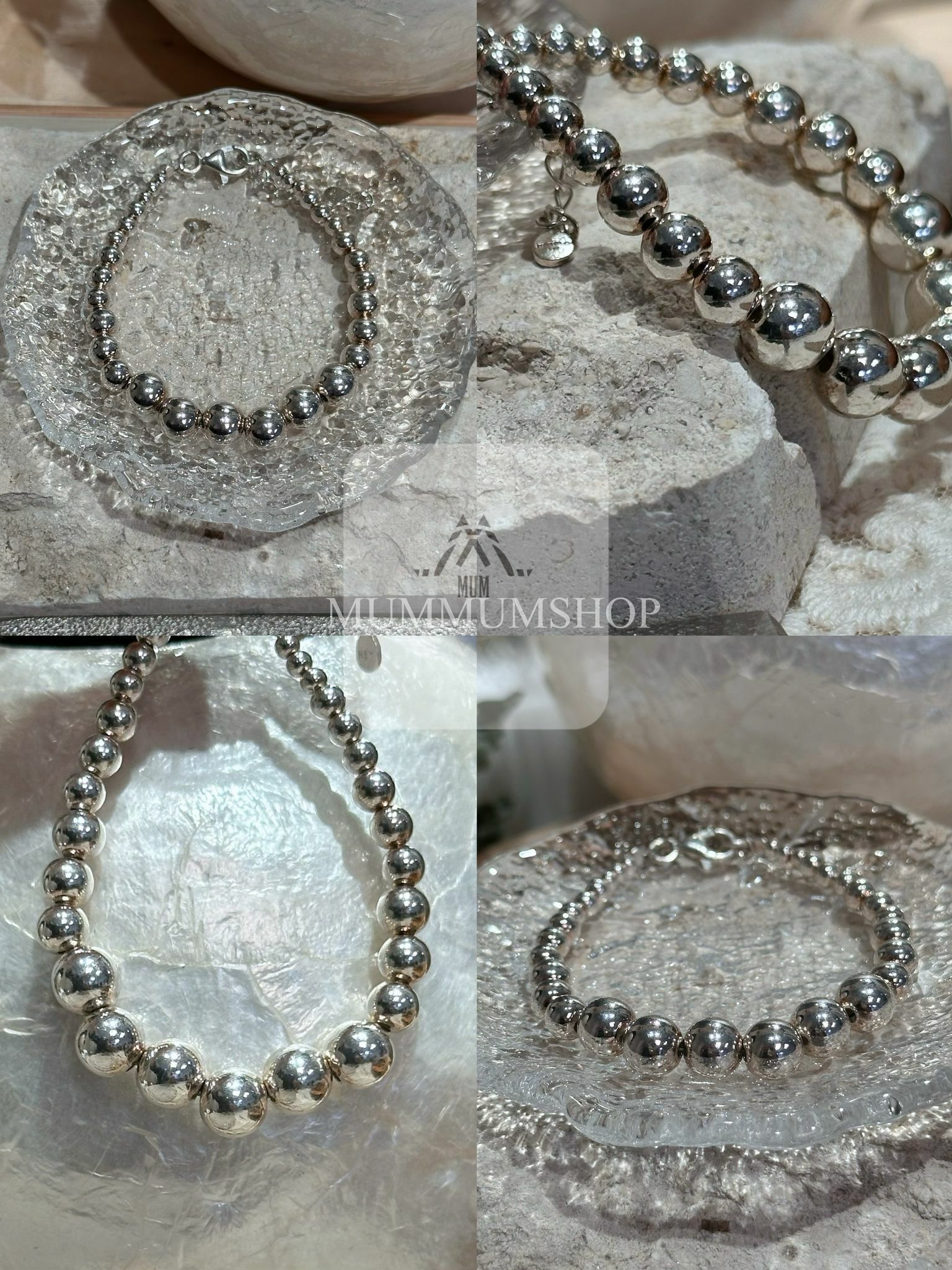 Sl1117/sliver MOMO家設計大小珠仔手鏈/onsale