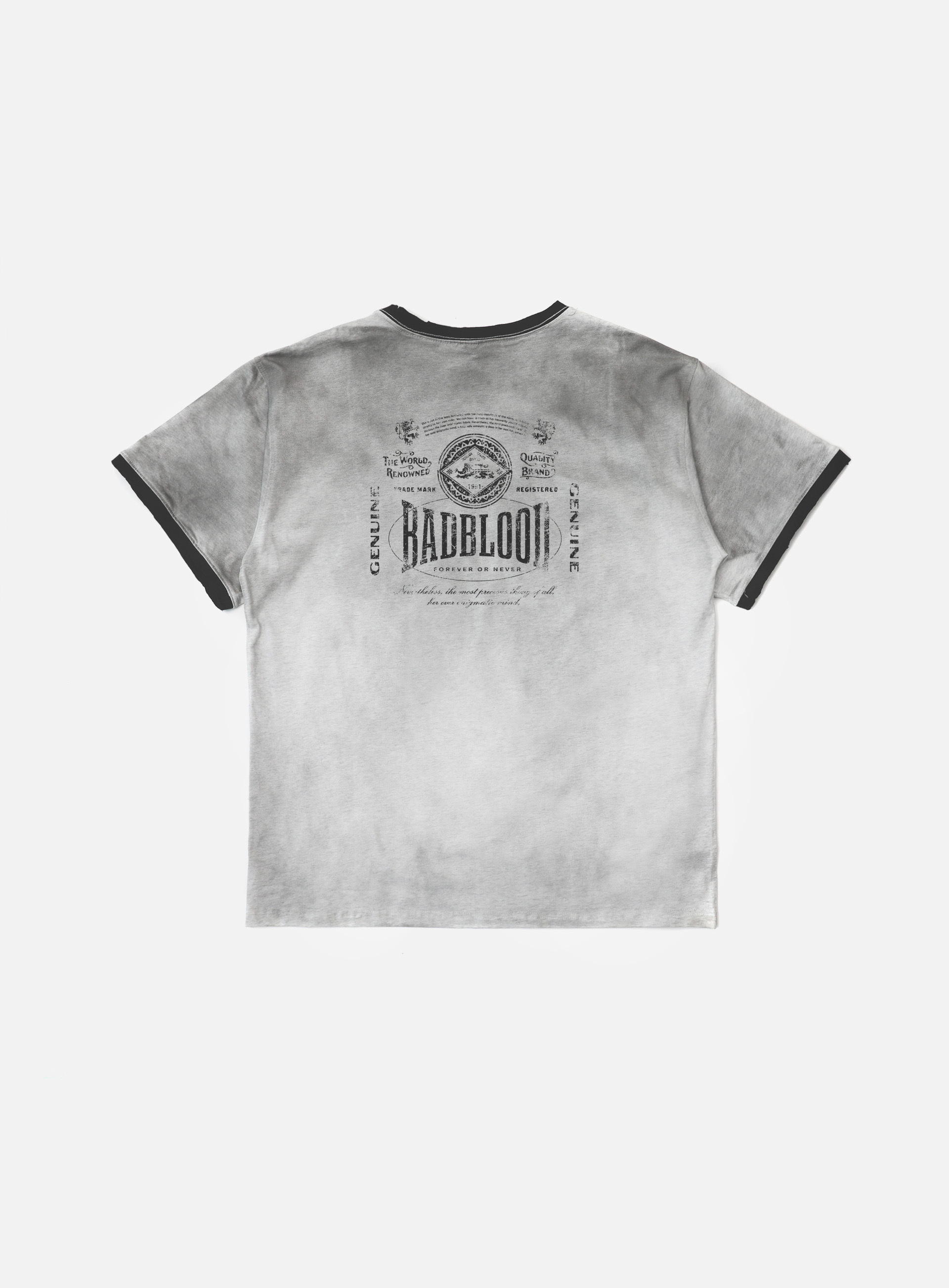 Bad Blood - Curved Logo Dusty Ringer T-Shirt (White)