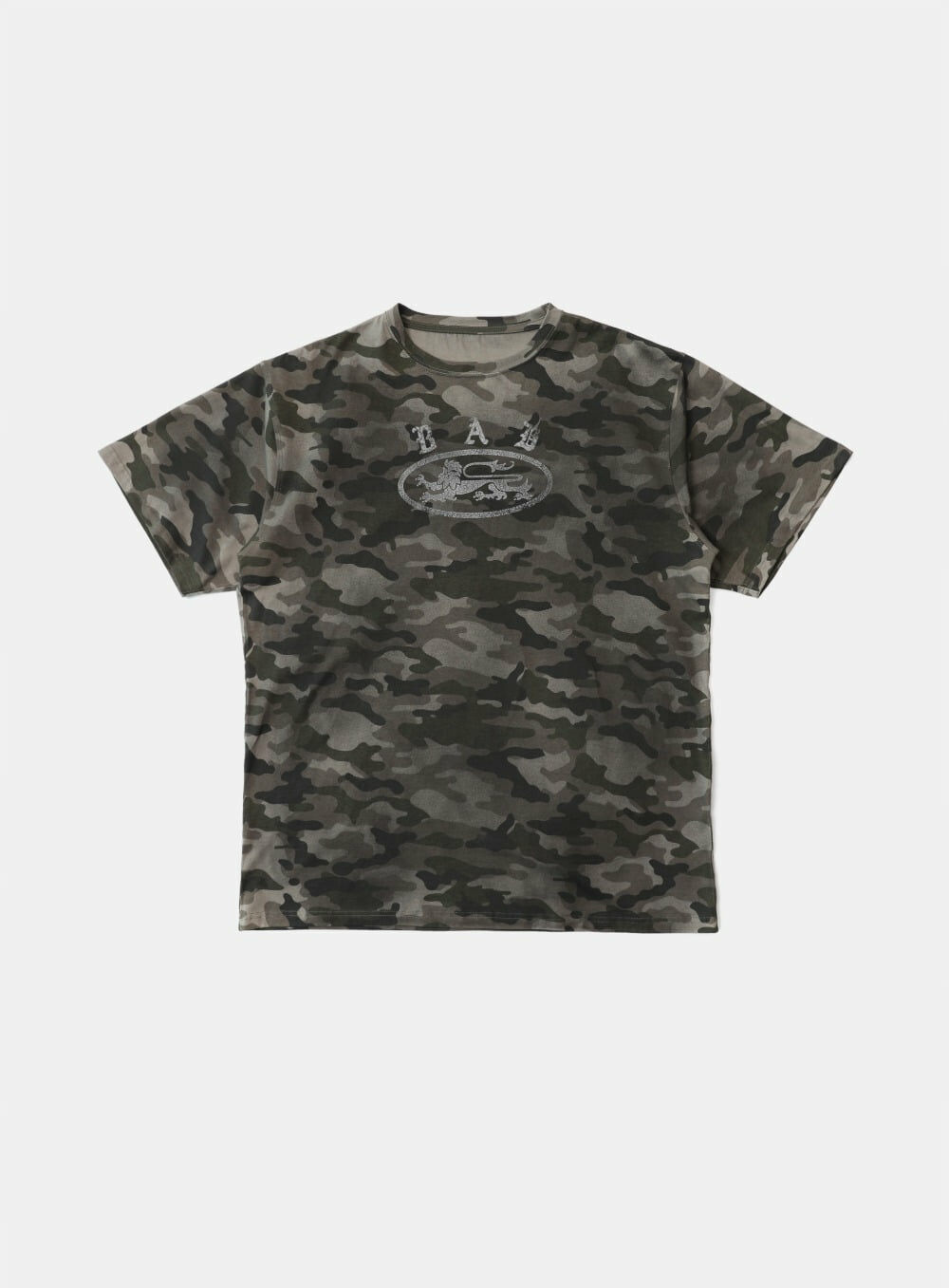 Bad Blood - crack print t-shirt (Green Camo)