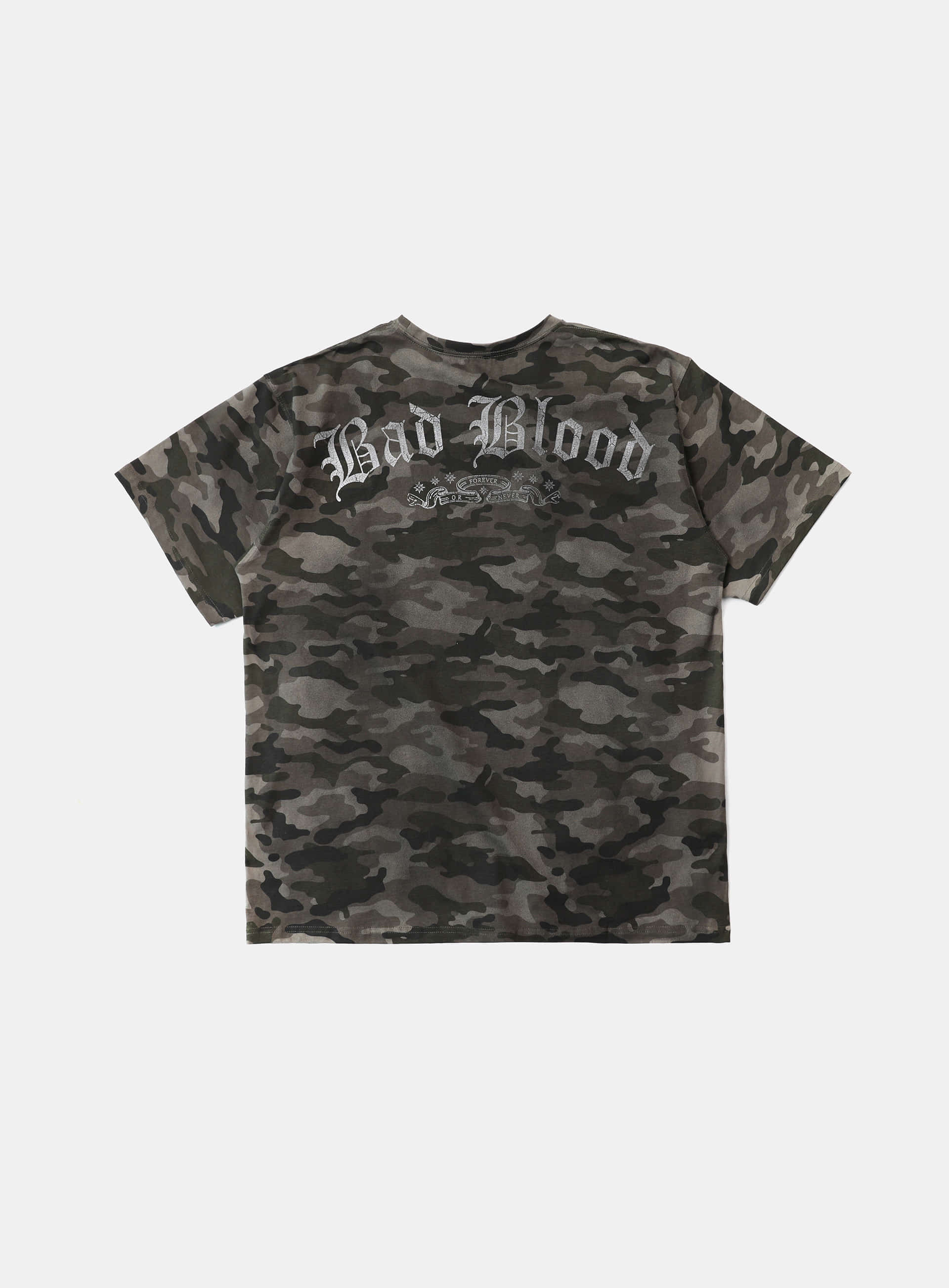 Bad Blood - crack print t-shirt (Green Camo)