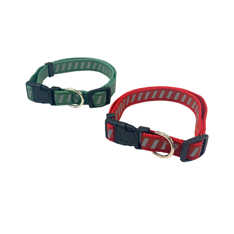 犬用項圈/中型犬用 反光型 條紋