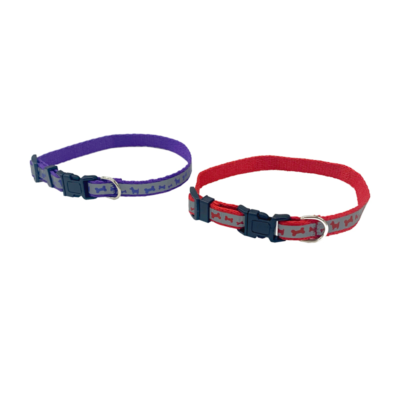 犬用項圈/小型犬用 反光型 骨頭