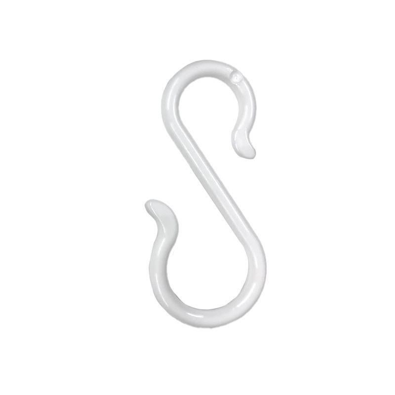 S型掛勾/塑膠 白 8入 8.5cm