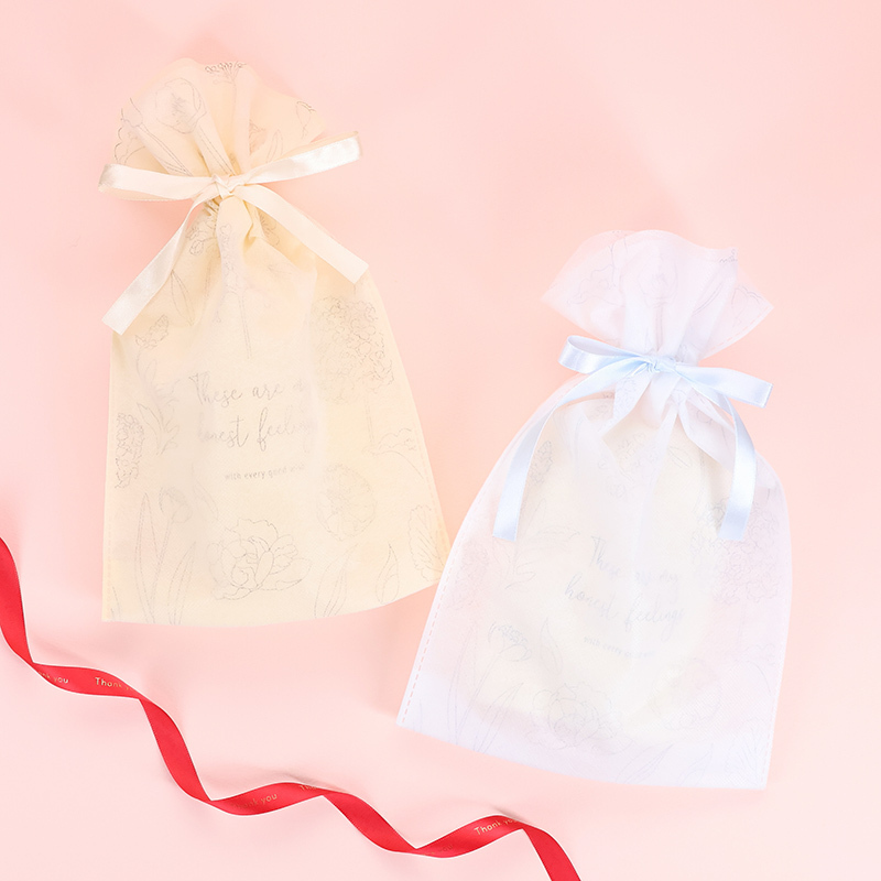 禮物束口袋/線條花卉 19×30×6cm