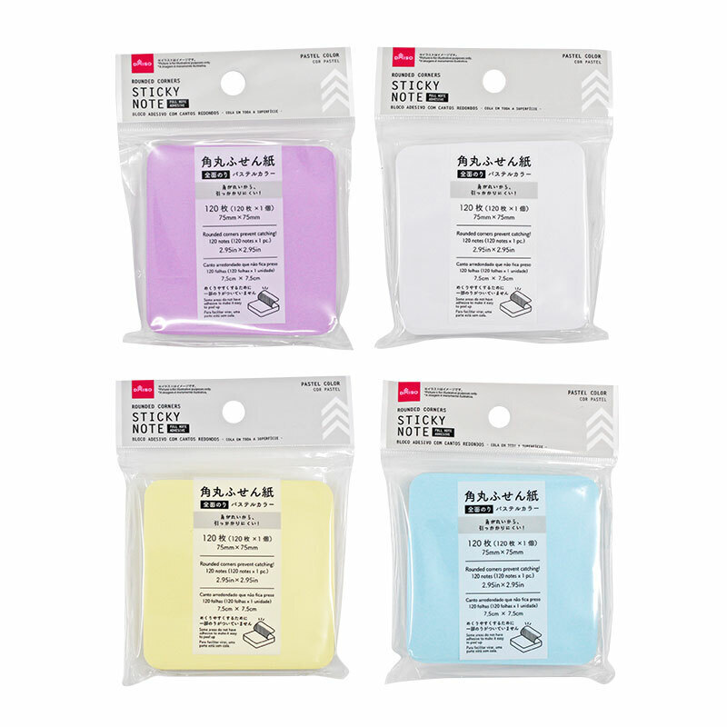 全面黏性圓角便利貼/粉彩