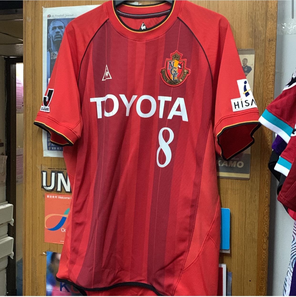 2004 Nagoya Grampus Home Shirt with 8 IWAMOTO [Used, O-XO 70% New]