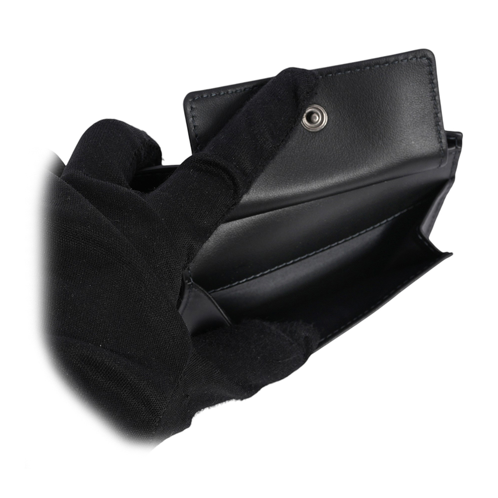 【BURBERRY】經典格紋帆布對開零錢袋短夾(炭灰色) 8100529 A1208