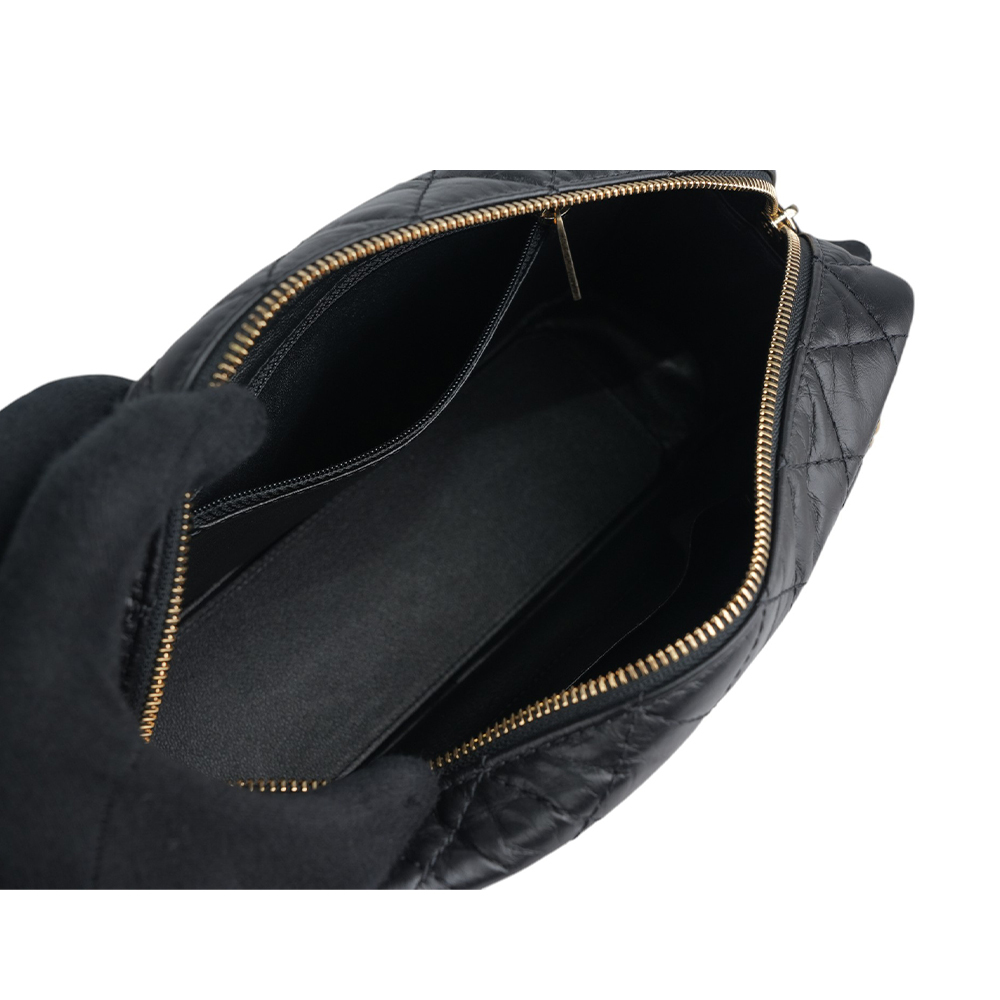 【CHANEL 】金釦小牛皮 2.55 相機肩背/斜背二用包(黑色)A65169 Y04634 94305