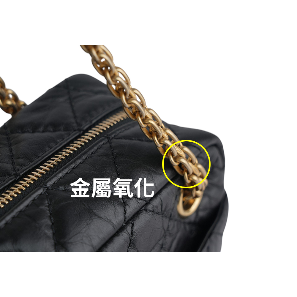 【CHANEL 】金釦小牛皮 2.55 相機肩背/斜背二用包(黑色)A65169 Y04634 94305