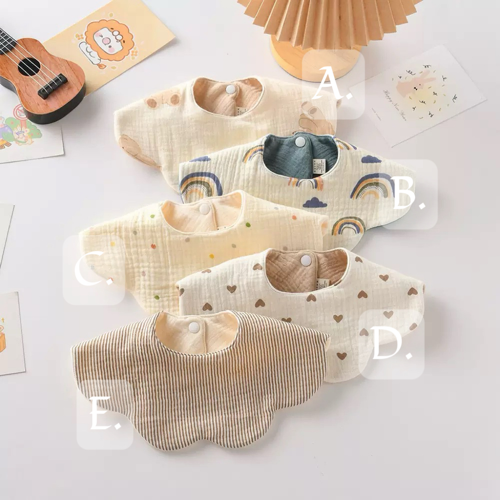 可愛花邊口水巾｜多款