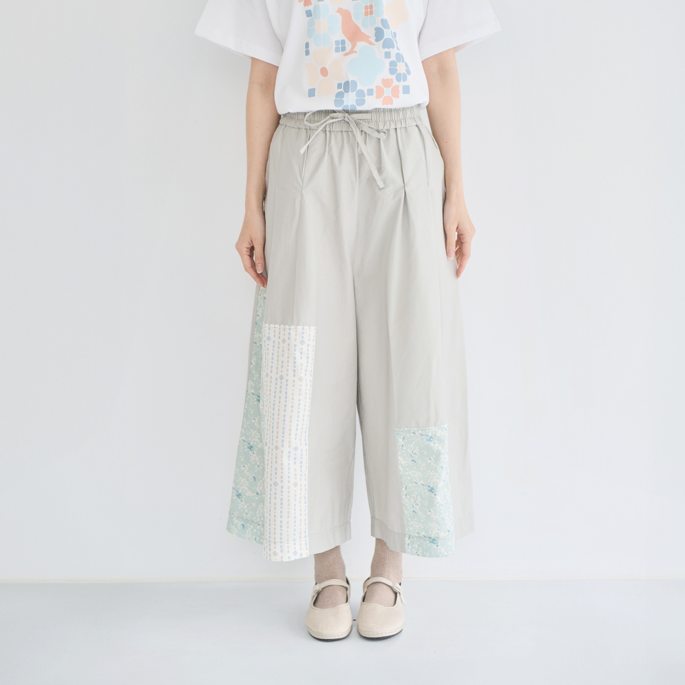 Patch Skirt Pants/Wusheh Cherry/Breeze Green
