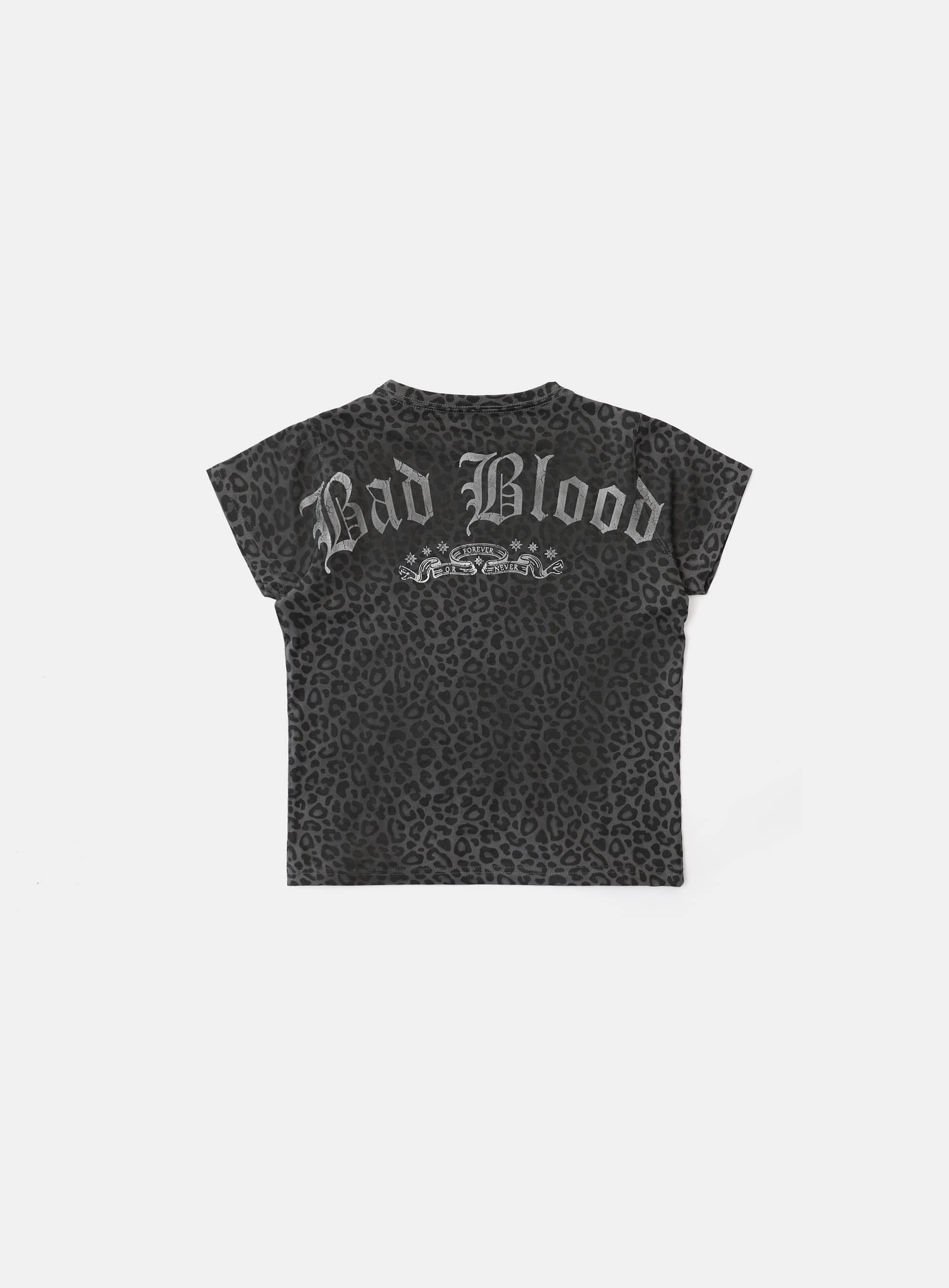 Bad Blood - crack print t-shirt (Black Leopard)