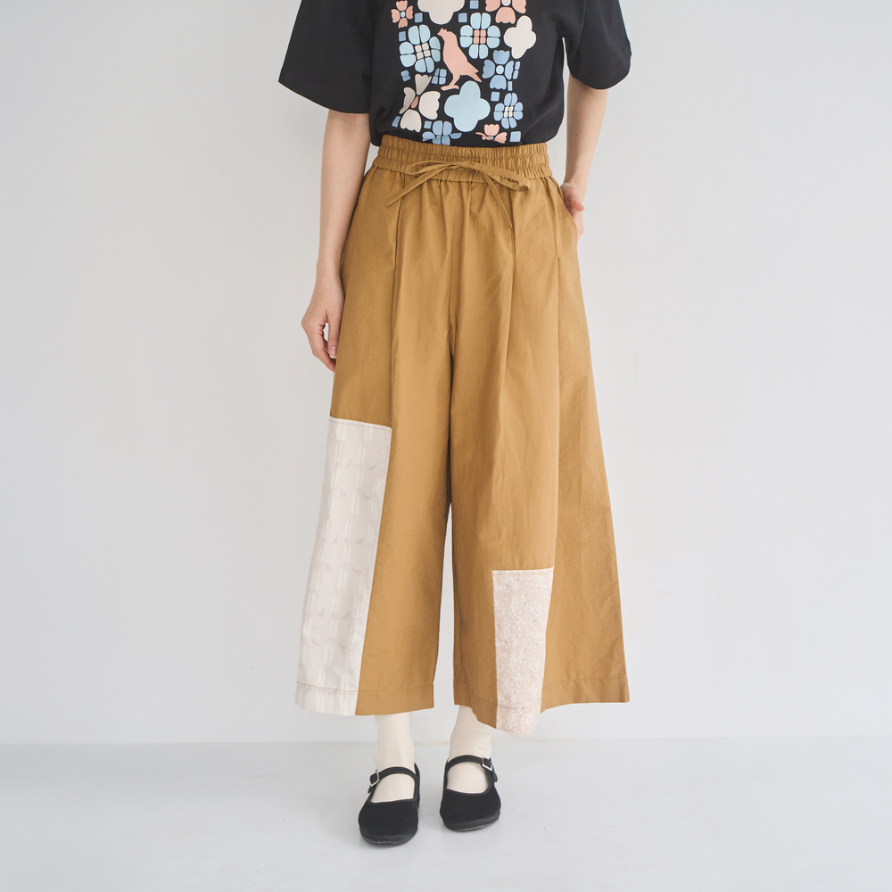 Patch Skirt Pants/Wusheh Cherry/Gentle Milk Tea