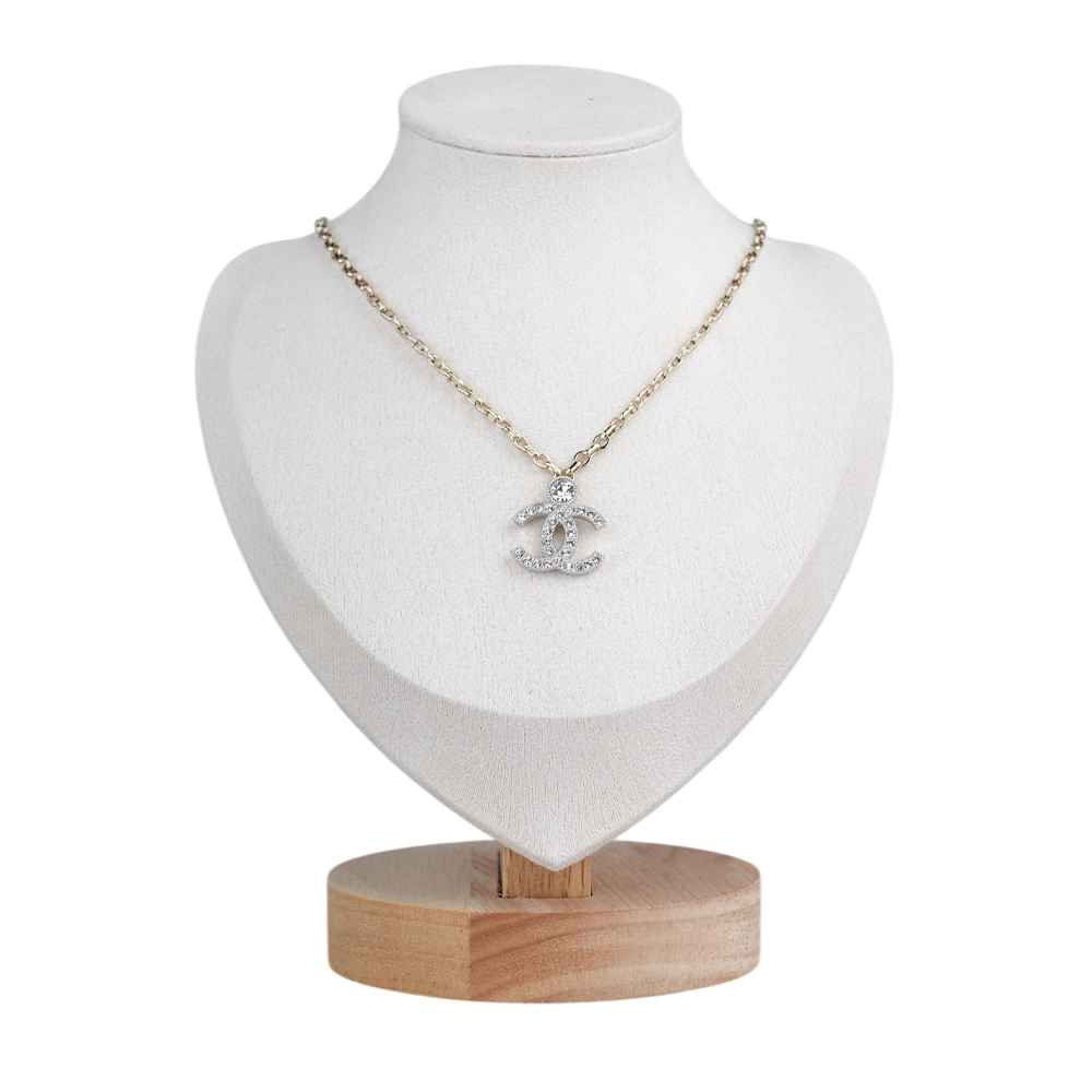 【CHANEL 】水鑽CC Logo 項鍊(淡金/銀色) ABC147 B14705 NS704