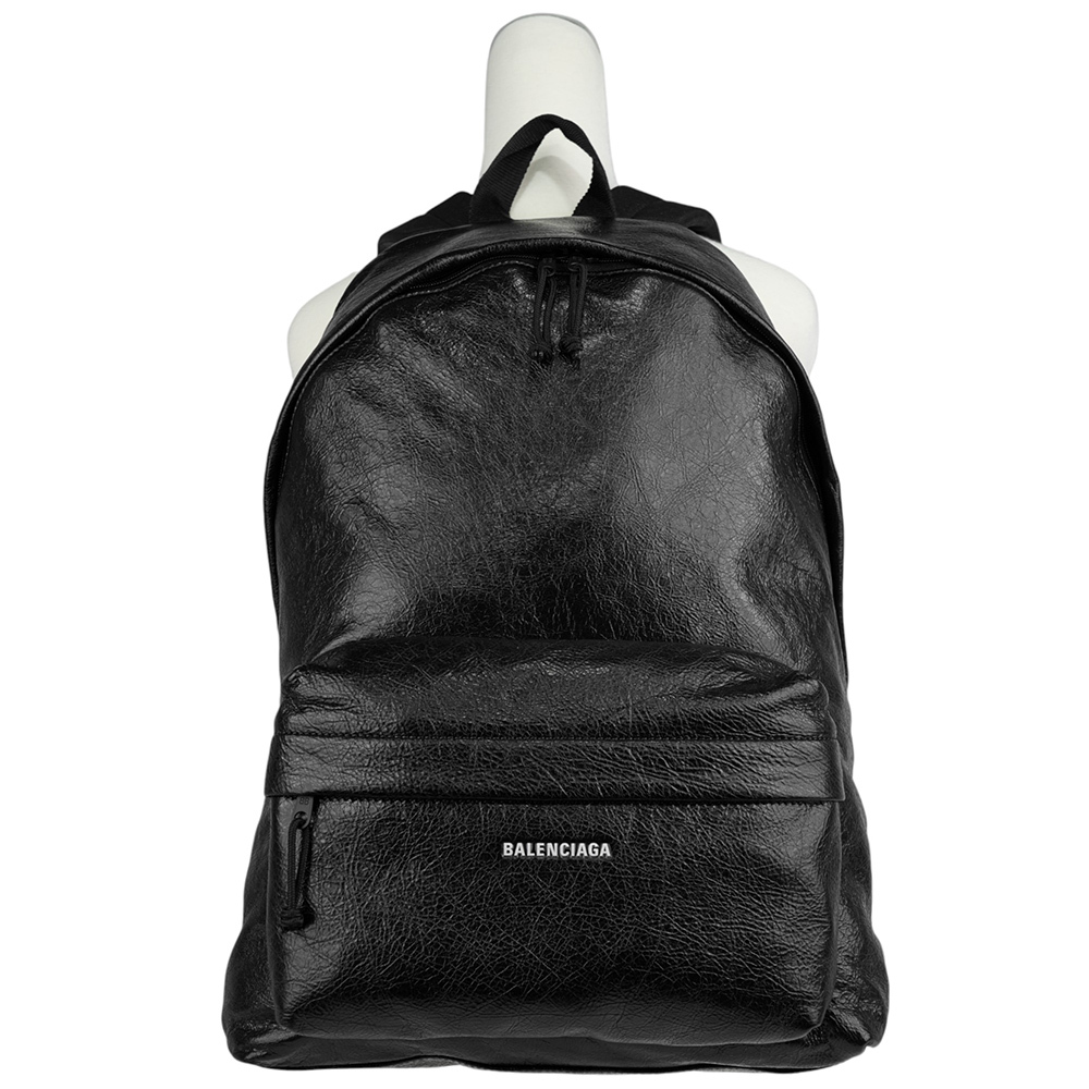 【BALENCIAGA】Explorer Logo 小羊皮後背包(黑色)503221 1VG07 1000