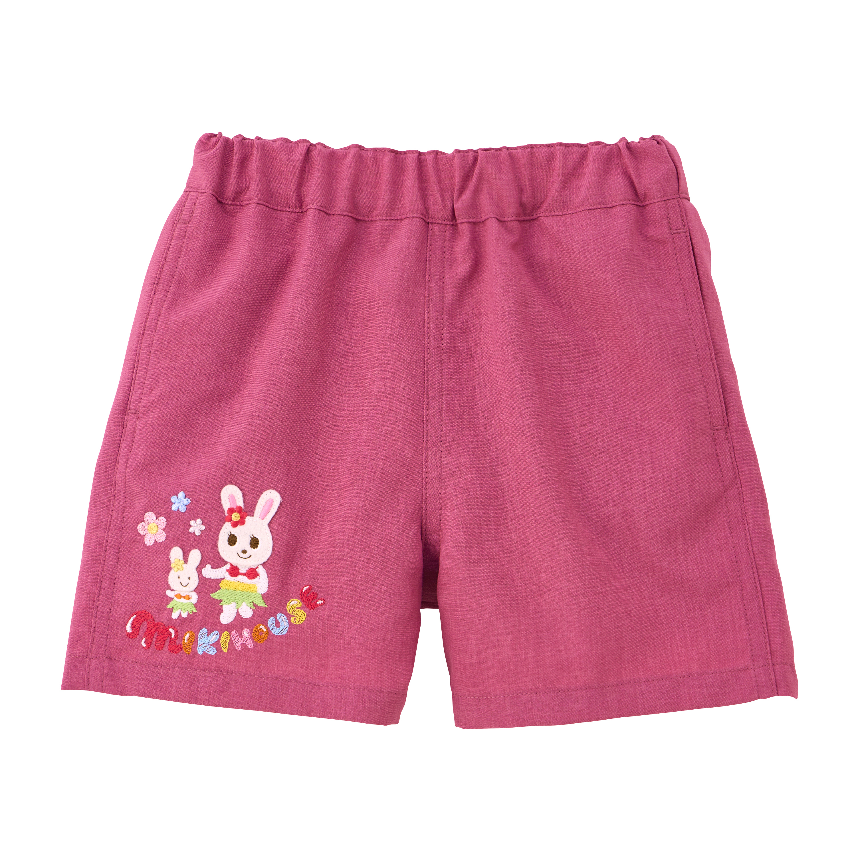 舞颯兔南國度假刺繡五分褲-粉