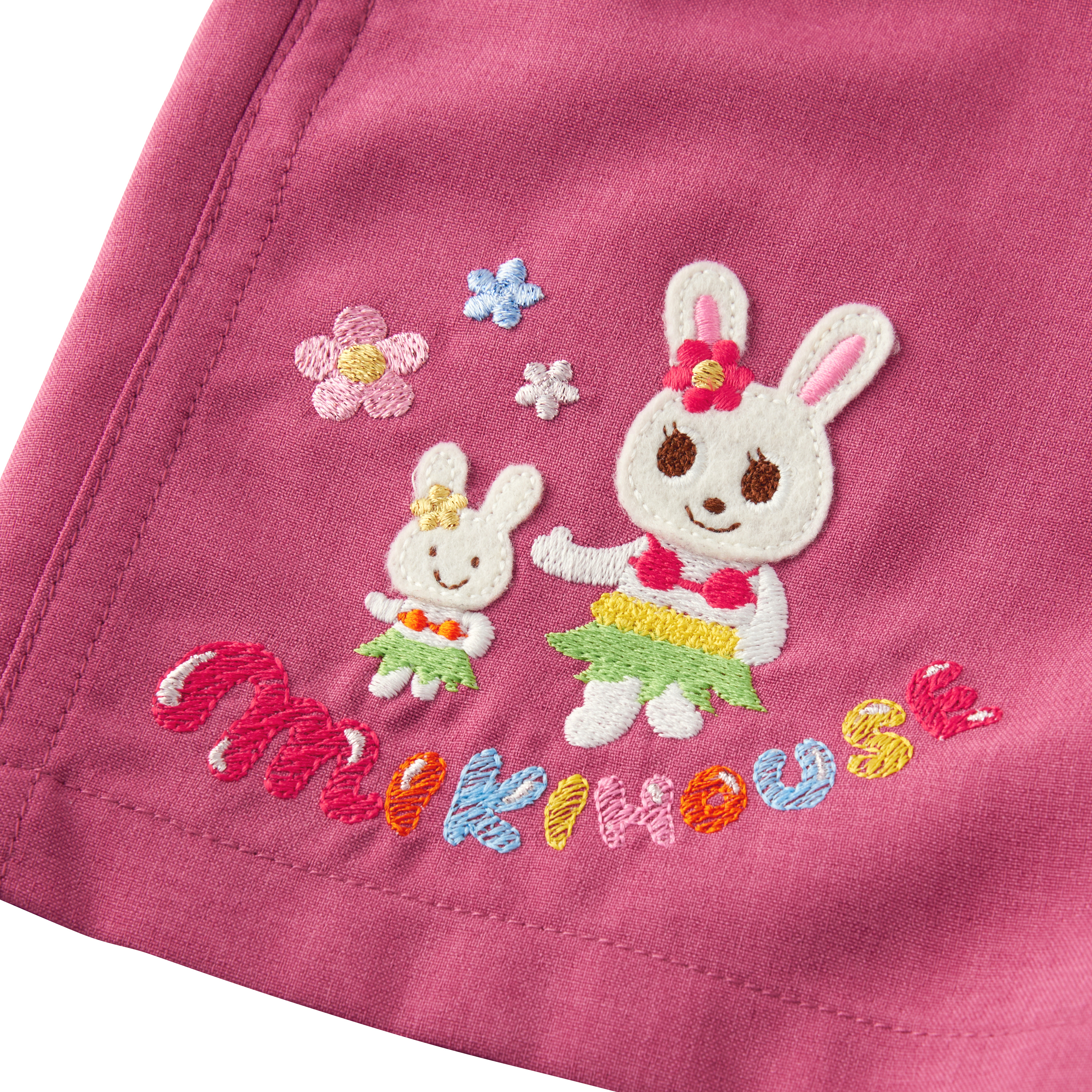 舞颯兔南國度假刺繡五分褲-粉