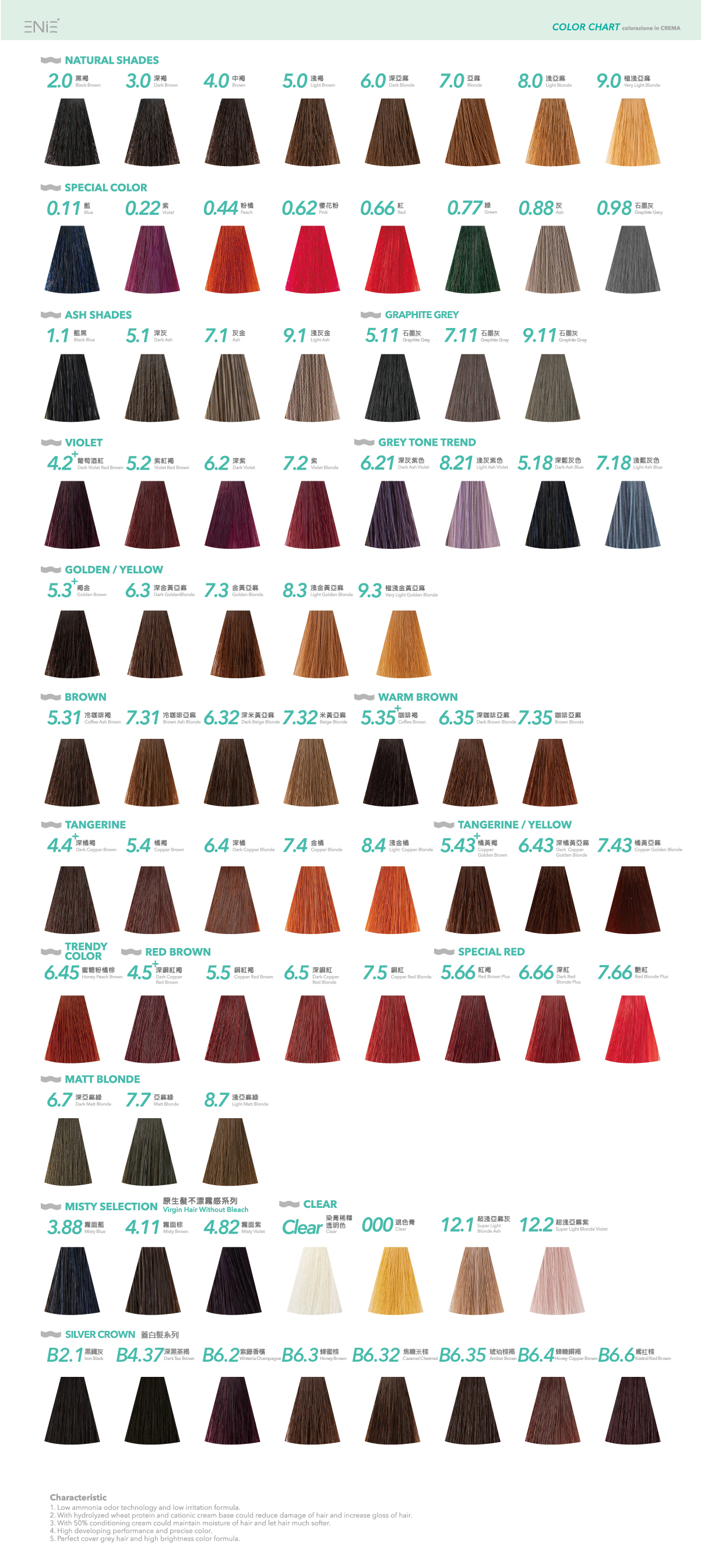 迷炫染膏色卡,色系最齊全的染膏