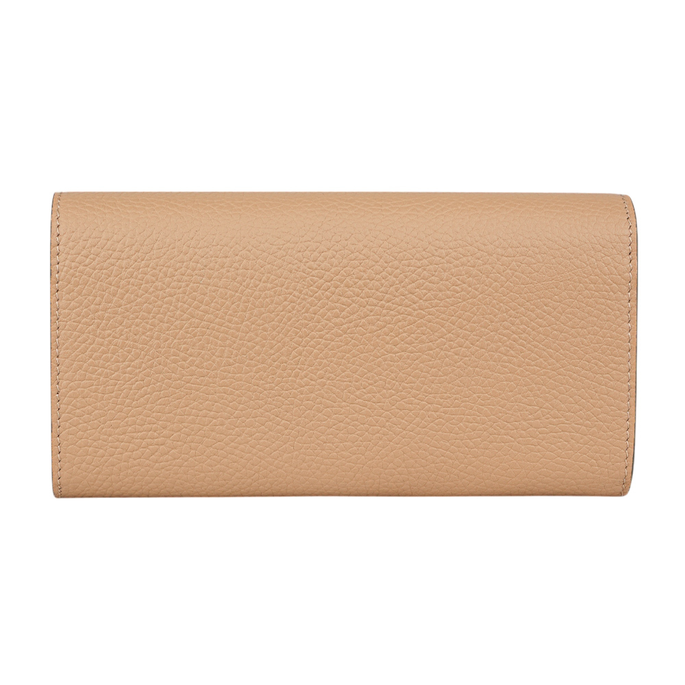 【GUCCI】Marmont 金色標誌粒紋皮革釦式二折長夾(裸粉色) 779776 A7M0T 2754