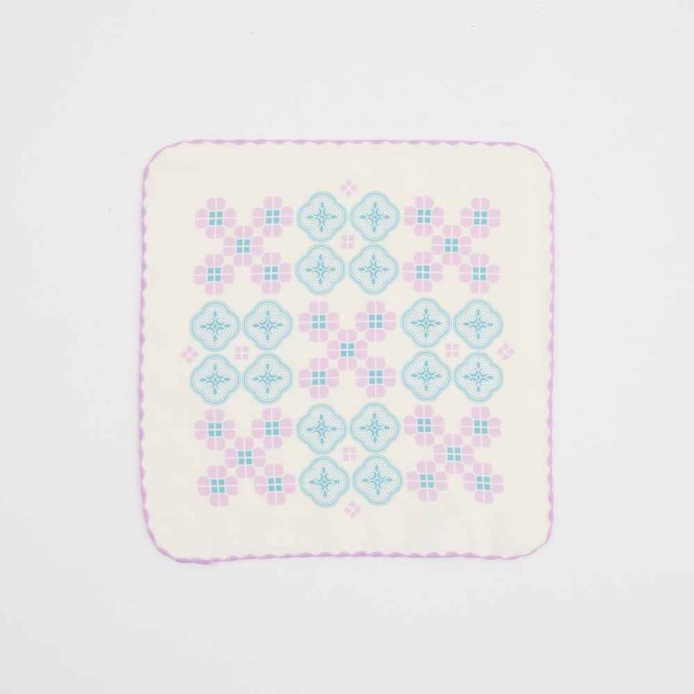 Square Gauze Towel/Begonia Glass & Old Ceramic Tile/Lilac Purple
