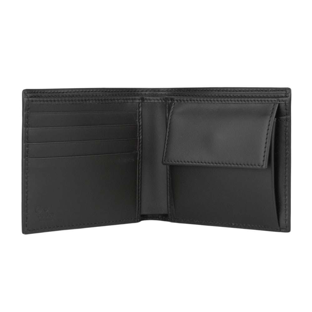 【GUCCI】Ophidia GG 塗層帆布綠紅對開零錢袋短夾(米色/烏木色) 779854 KHN4N 9791