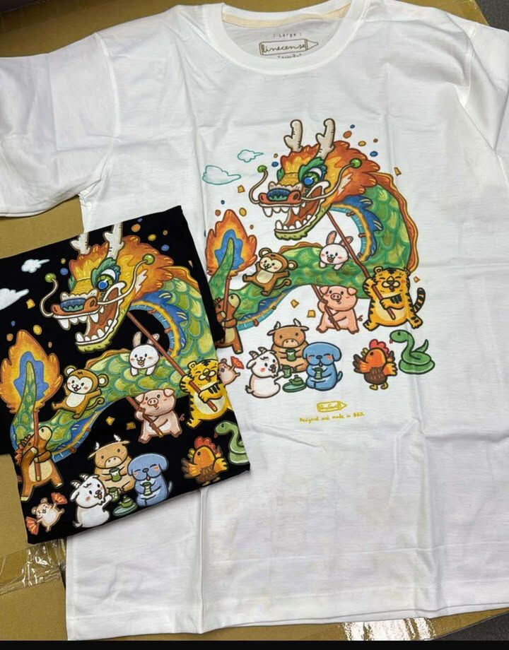 現貨清貨  泰國舞龍 T-SHIRT  清貨價貨品，不設退換 (T4 T903）