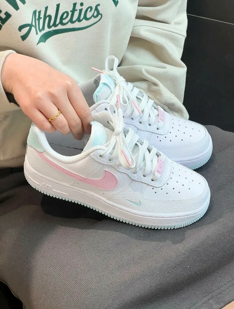 KTQ STORE ‧Nike Air Force 1 AF1 草莓薄荷 白粉色 薄荷綠 荔枝皮 小勾 女款 IH0640-161