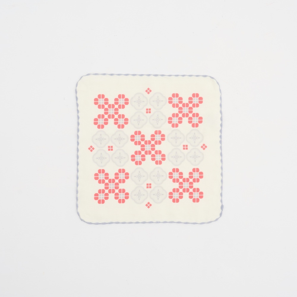 Square Gauze Towel/Begonia Glass & Old Ceramic Tile/Spring Plum Red