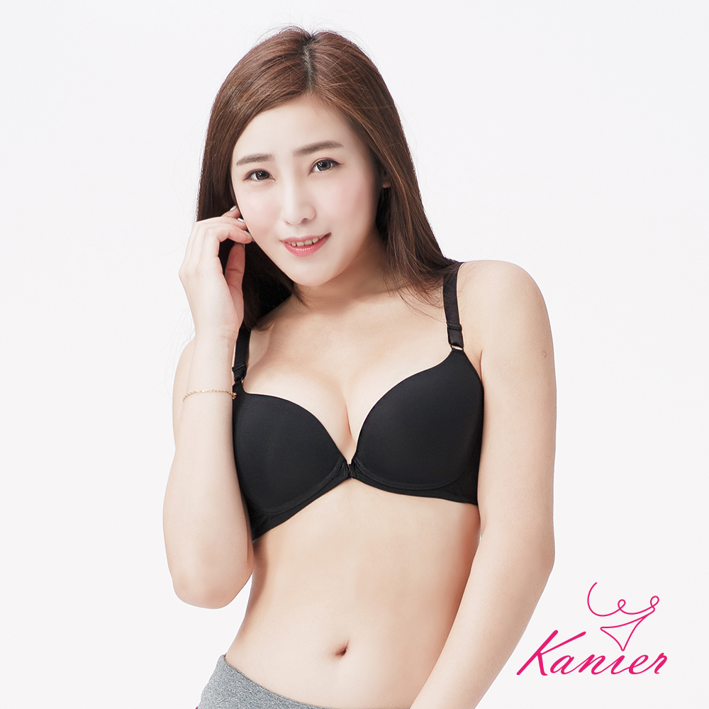 【Kanier卡妮兒】神秘戀人 小心機無痕美背前扣內衣【2596 神秘黑 -B / C罩杯】