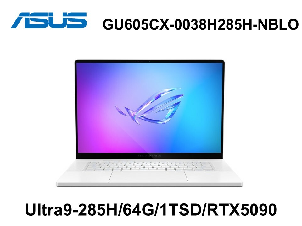 ASUS GU605CX-0038H285H-NBLO 鉑月銀 16吋2.5K電競筆電 Ultra9-285H/64G/1TSD/RTX5090