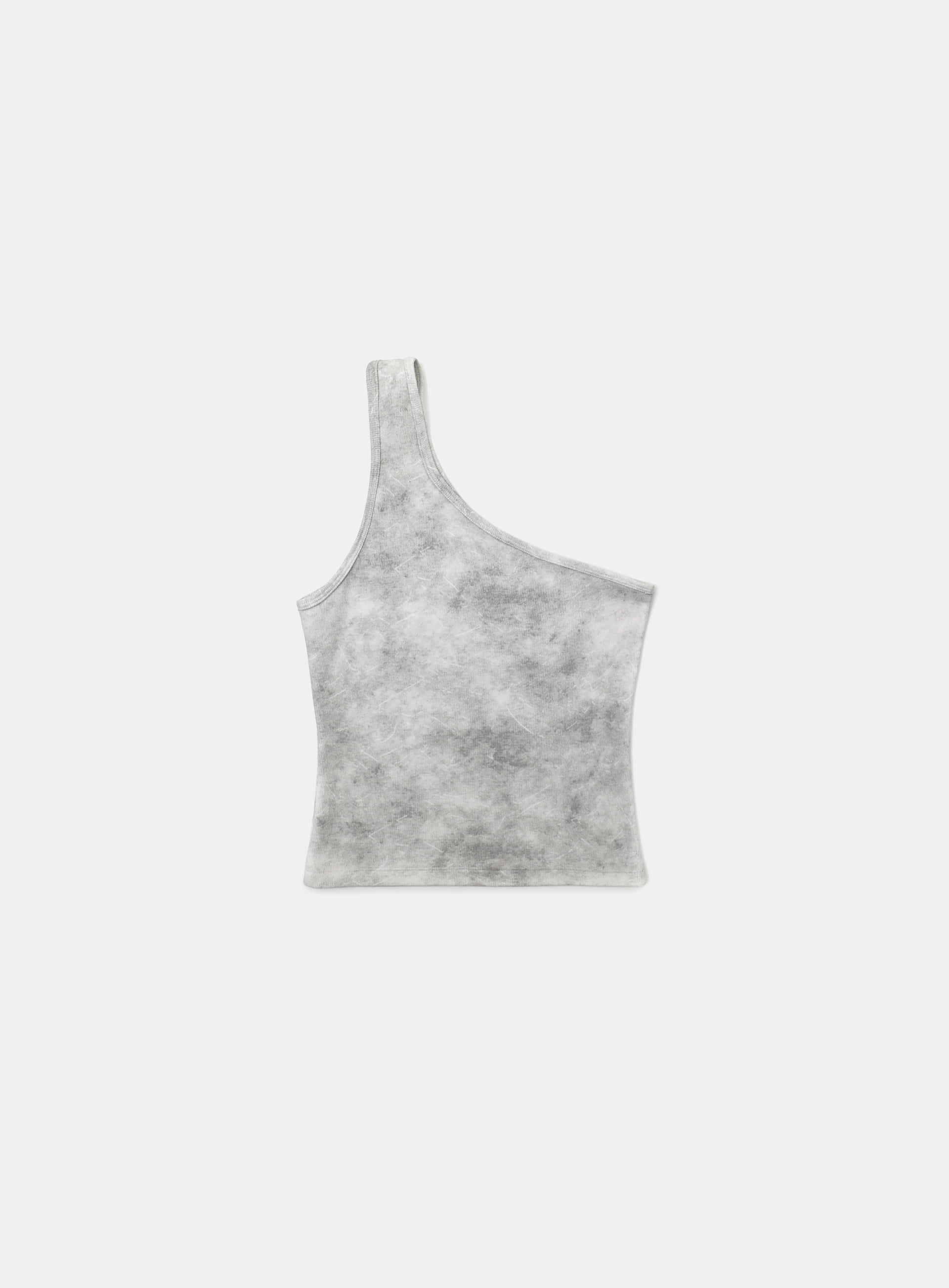 Bad Blood - Liner Patch One Shoulder Tank (Washed White)