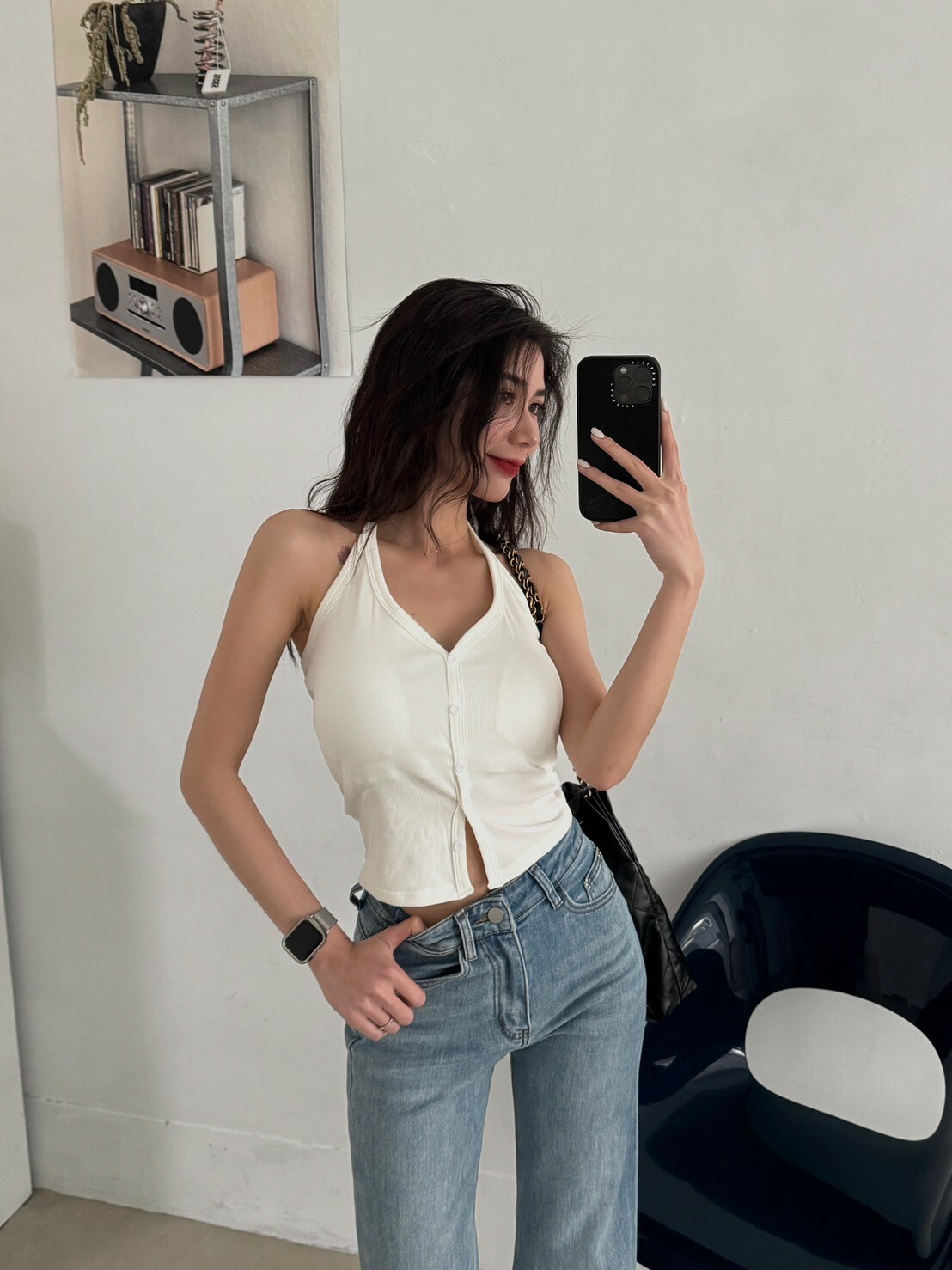 繞脖露背排釦BRATOP