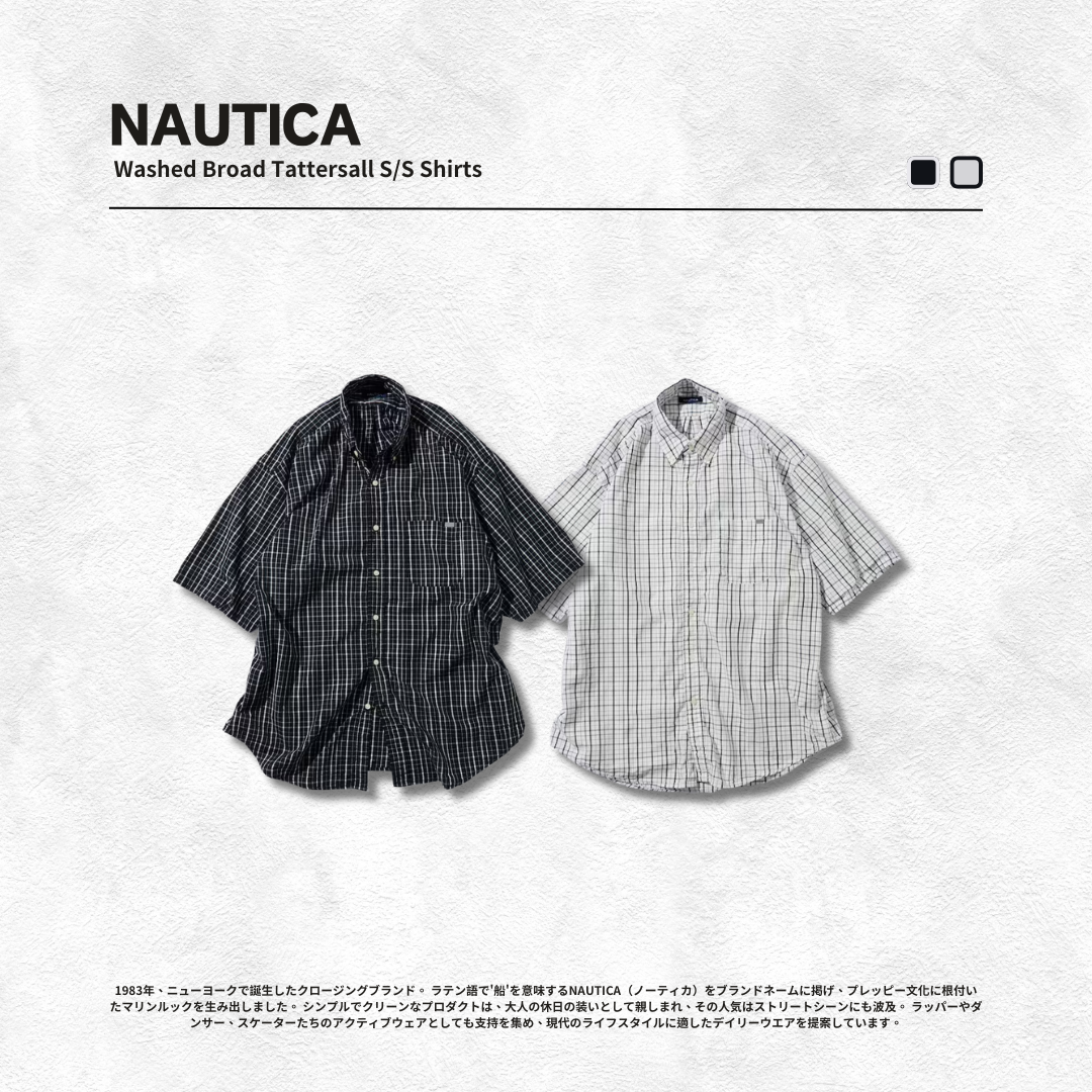 "代購" NAUTICA Washed Broad Tattersall S/S Shirts 寬版口袋襯衫