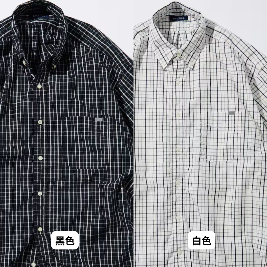 "代購" NAUTICA Washed Broad Tattersall S/S Shirts 寬版口袋襯衫