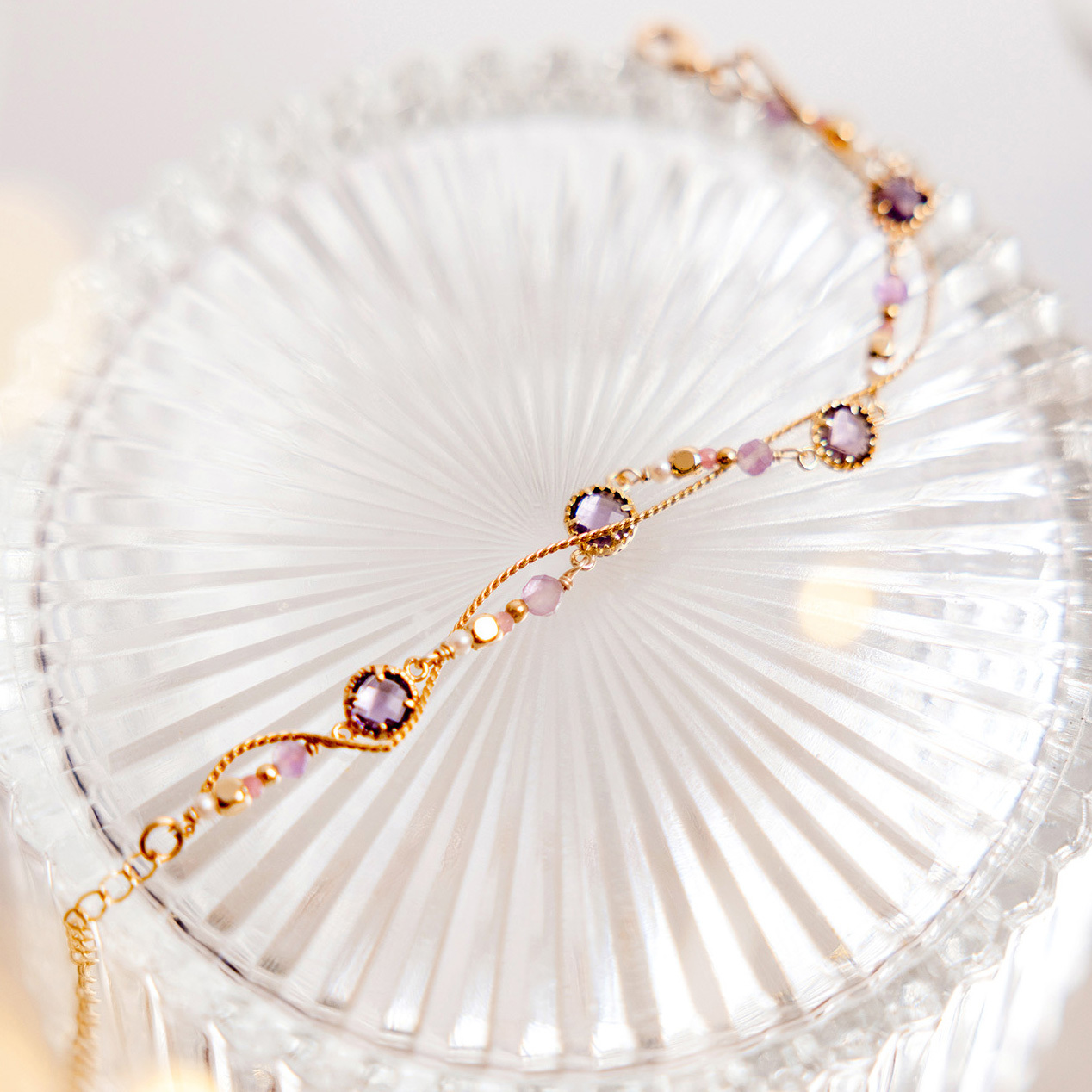 ｜貴人運｜星夜裡的人 • 極光 – 紫水晶 – 手鍊